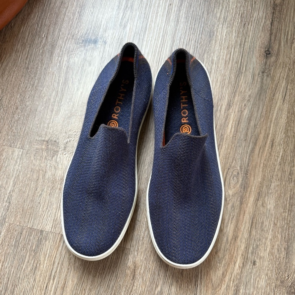 Rothy's Casual The Original Slip On Sneaker Womens Size 11 Navy Knit Shoes